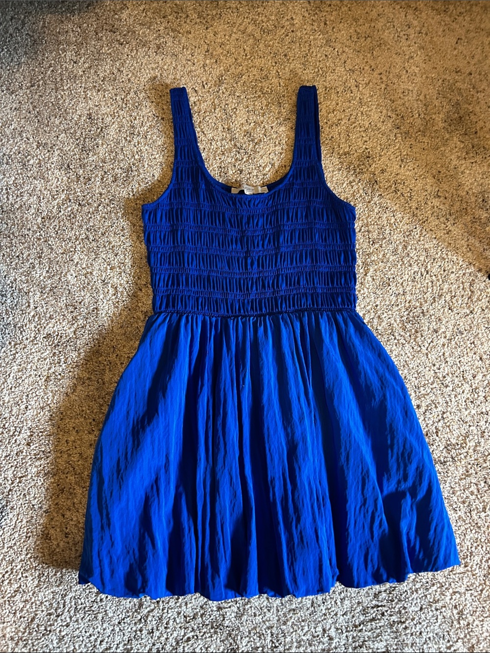 LOFT Royal Blue Smocked Tank Mini Dress